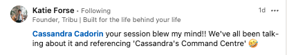 LinkedIn comment from Katie Forse, founder of Tribu